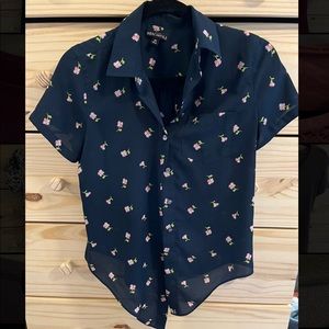 J Crew Merchantile Tie front Button Up